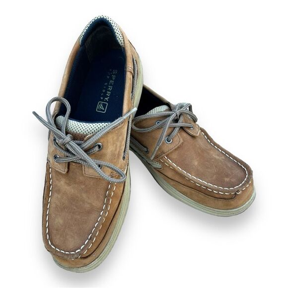 Sperry Lanyard Topsider Slip-On Boat Shoes Men's Leather Tan , Size 7 - Picture 1 of 12